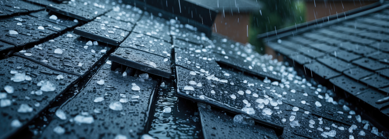 Hagel op een dak